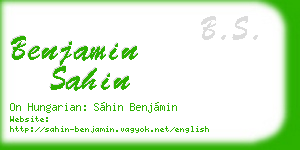benjamin sahin business card